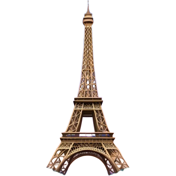 Cinematic Realistic Eiffel Tower Landmark Emoji, featuring the iron lattice structure illuminated against a twilight Parisian sky emoji
