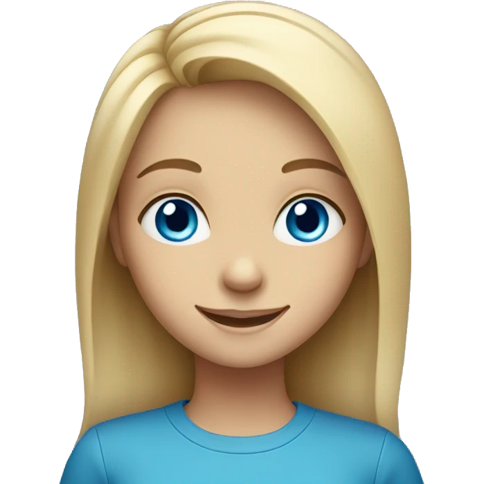 smiling girl with blue eyes  emoji