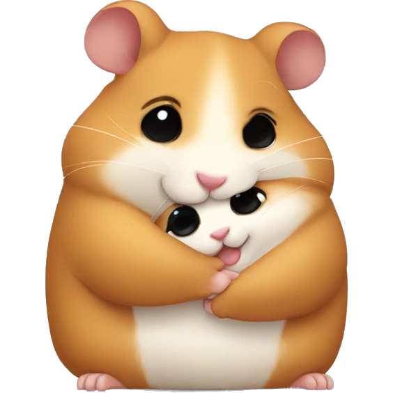two happy hamsters hug emoji