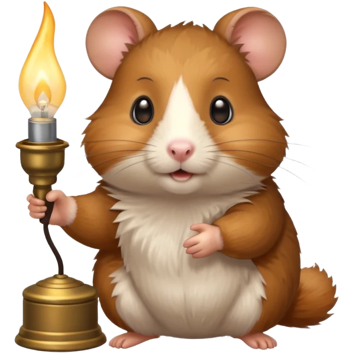 Hamster holding oil lighting lamp emoji
