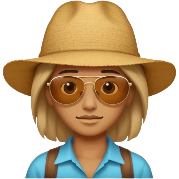 person living in desert just face, hair showing emoji