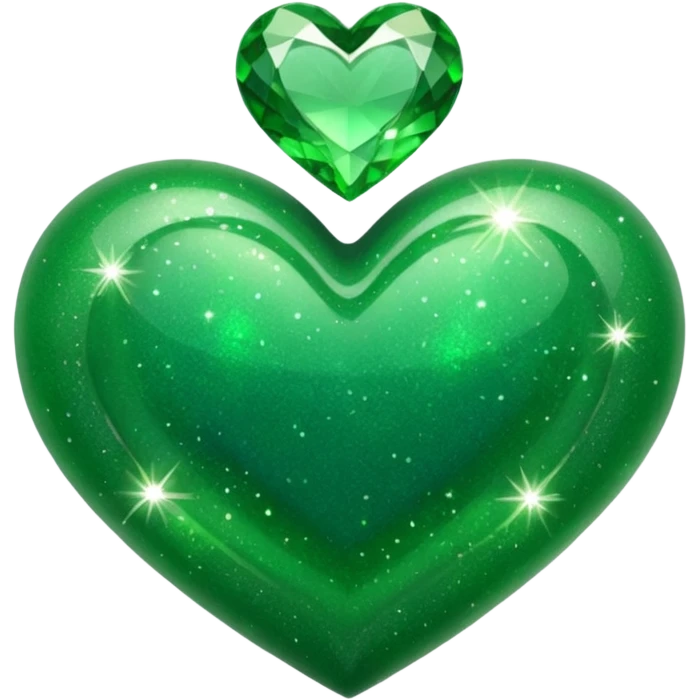 Green Heart with green sparkles emoji