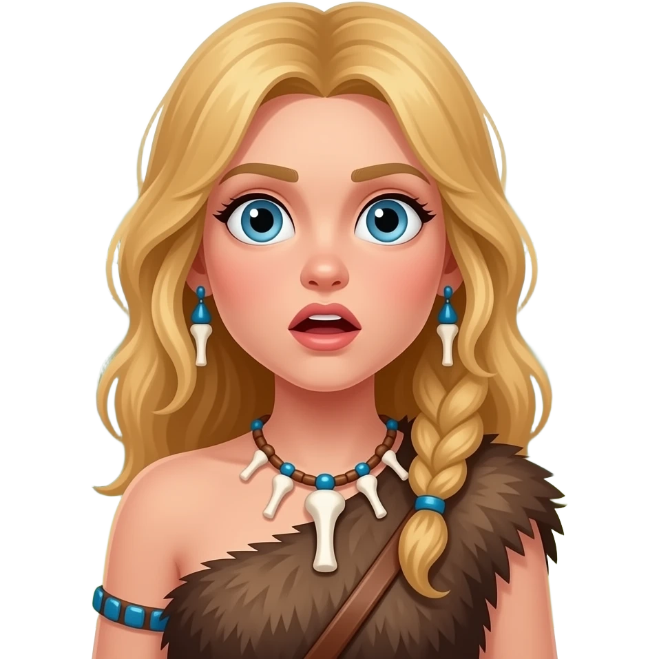 blonde cavewoman shocked emoji