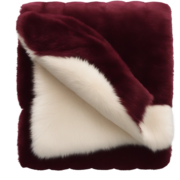 burgundy luxury fur folded blanket emoji