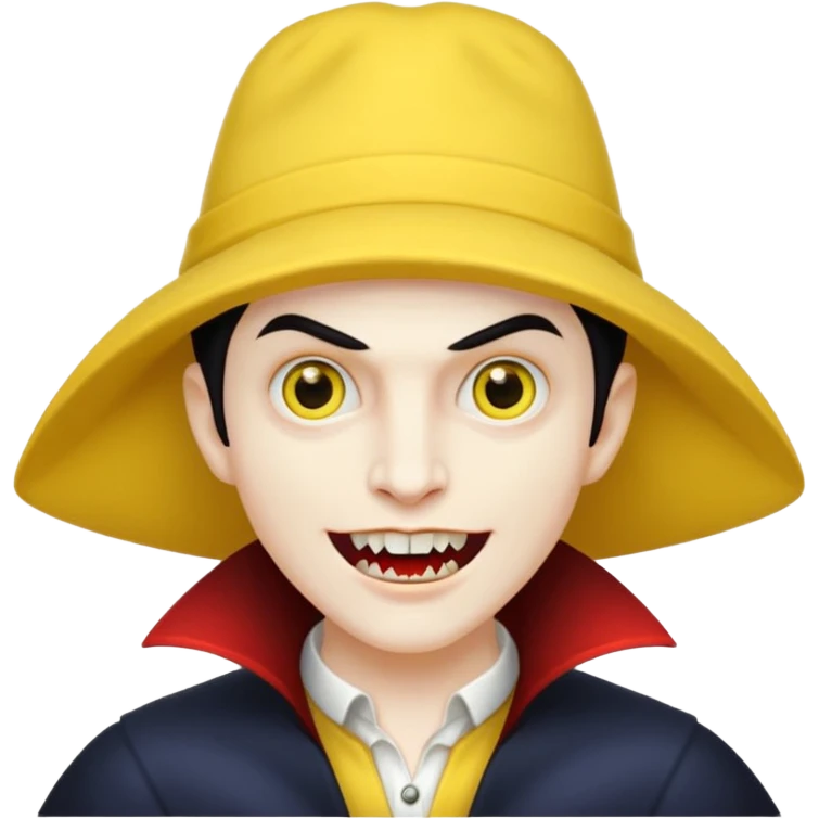 vampire with yellow hat  emoji