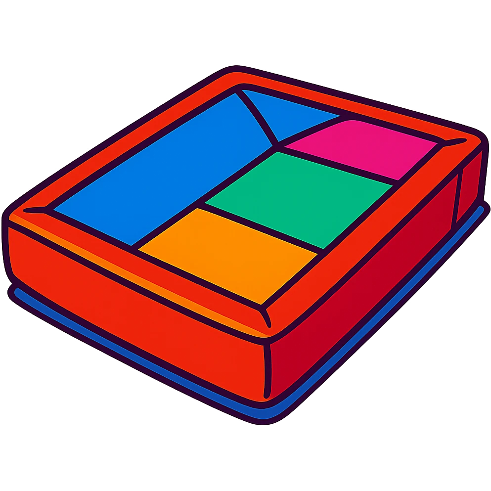 vibrant toon style crash mat with exaggerated colors emoji