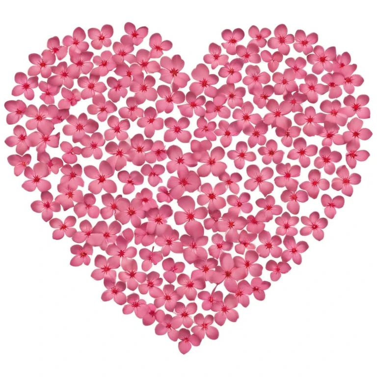 heart made of sakura petals emoji
