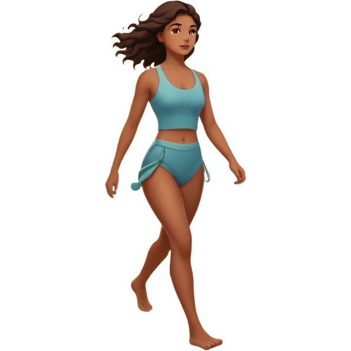 A strong woman walking alone on a serene beach at sunrise, waves touching her feet, feeling empowered and peaceful, cinematic lighting, inspirational mood, ultra-detailed, 8k” emoji