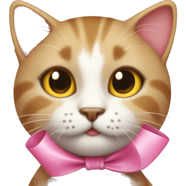 Cat with pink ribbon  emoji
