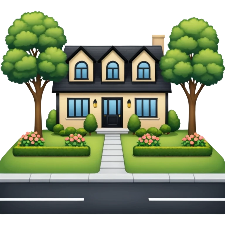 front yard house with no flowers garden and parking lot emoji