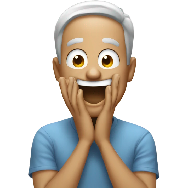Giggle with hands to face emoji