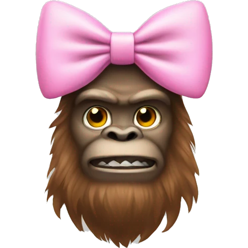  Bigfoot. Pink bow emoji