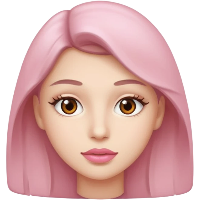brown eyes lite pink lips emoji