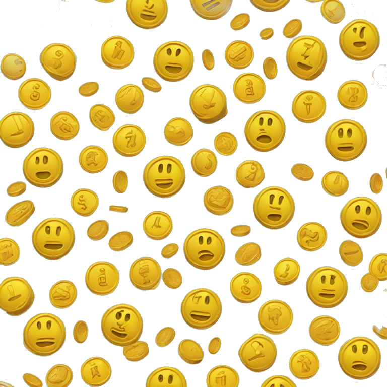 dinero y monedas flotando emoji