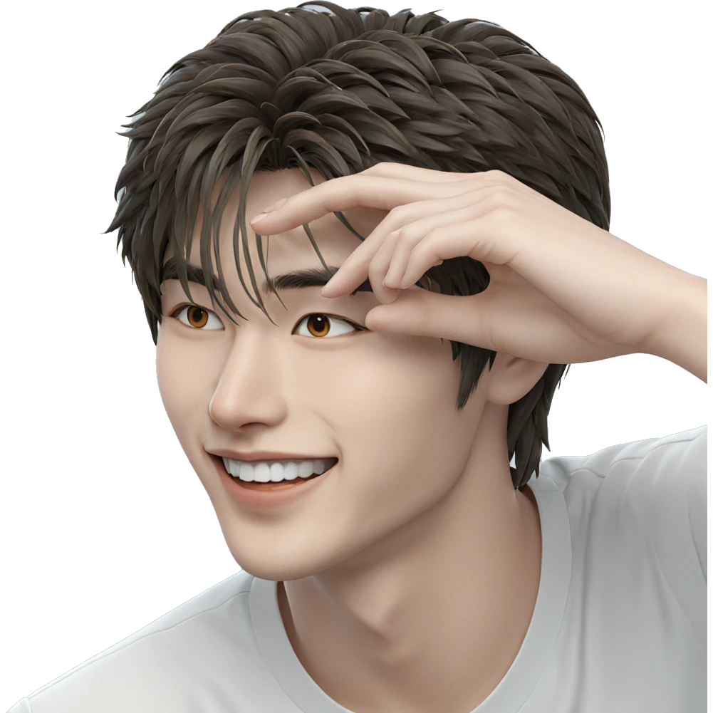 smiling boy in white shirt emoji