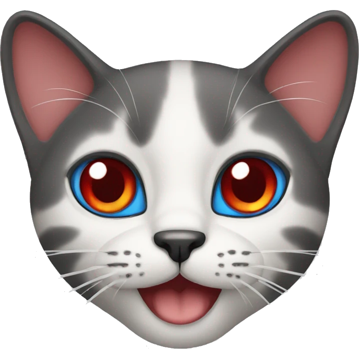 cat with blue an red eyes emoji