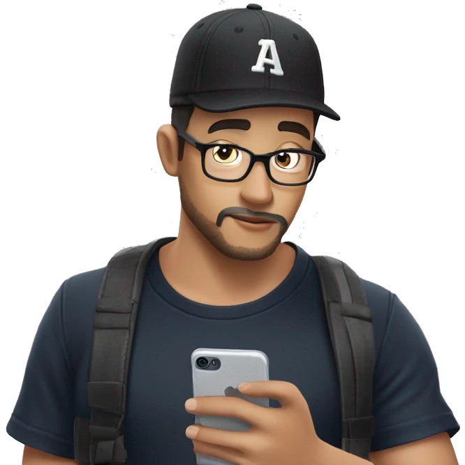 man in black baseball cap emoji