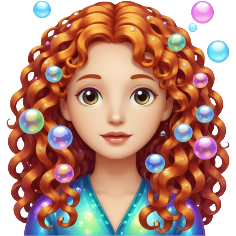 👩🏻‍🦱🫧✨️ emoji