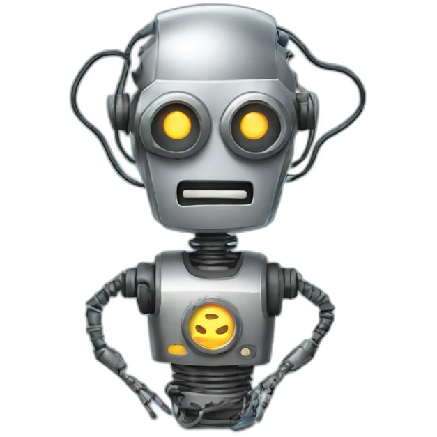 metal robot grandad with wires emoji