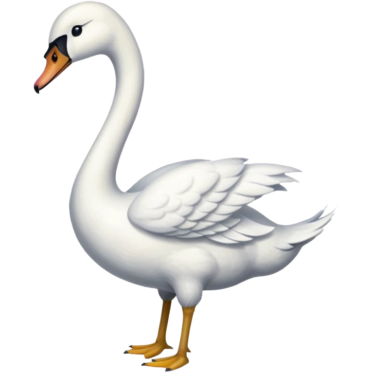 A swan who stand on left see on Right emoji
