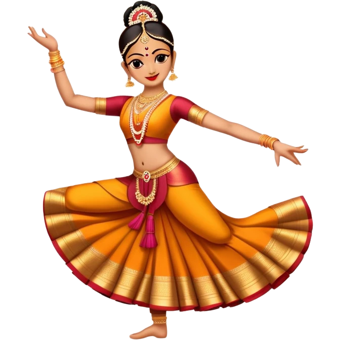 cinematic-realistic-bharatanatyam-dance-emoji,-depicted-as-an-elegant-classical-indian-dance-performance-with-graceful-poses,-intricate-costumes,-and-expressive-hand-gestures,-rendered-with-rich-textures-and-warm-dramatic-lighting emoji