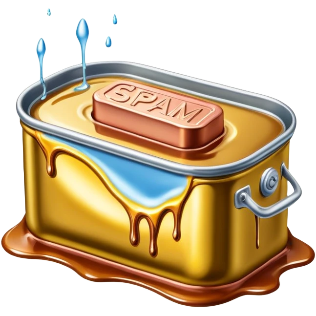 surreal salvadore dali style melting spam can landscape emoji