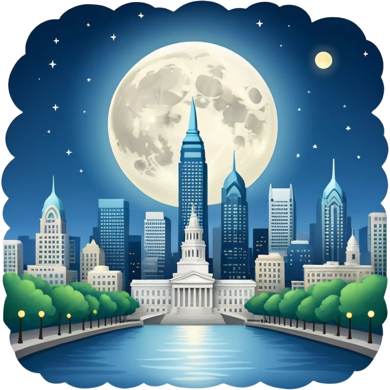 Moon on Philadelphia  emoji