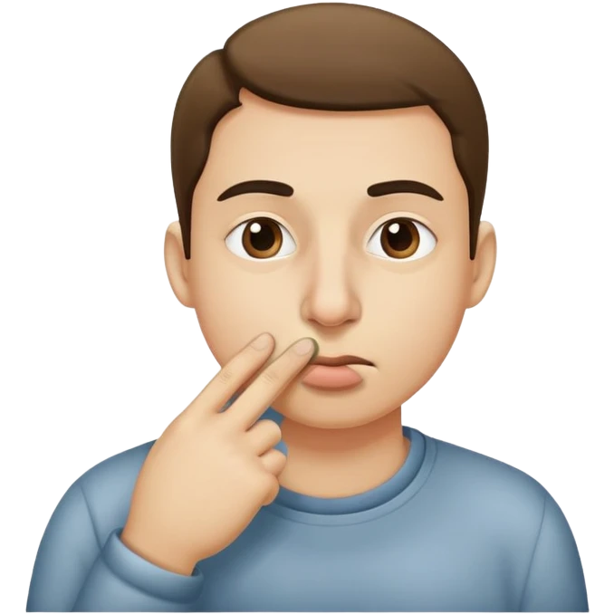 weird person picking their nose emoji