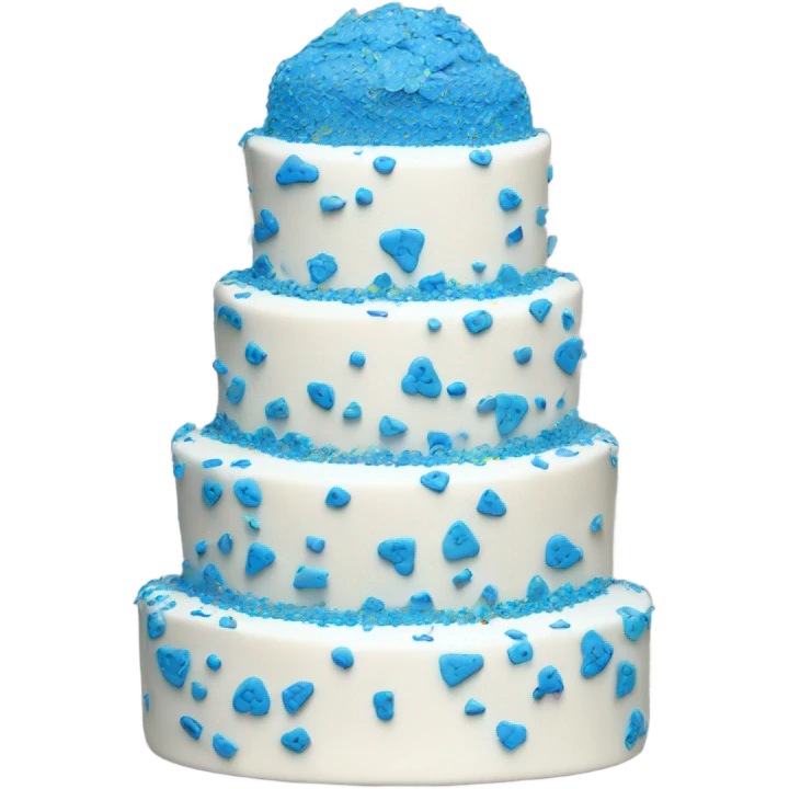 Tiered blue confetti wedding cake yummy and cute  emoji