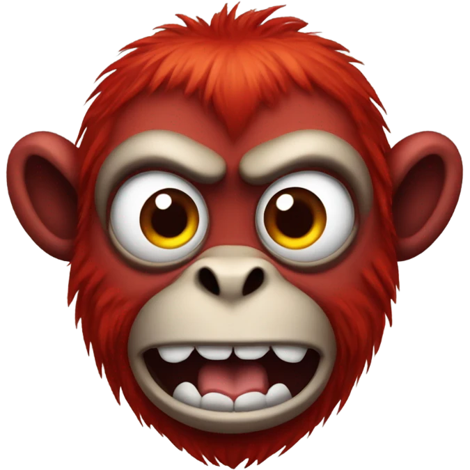Evil red monkey with horns around its head emoji