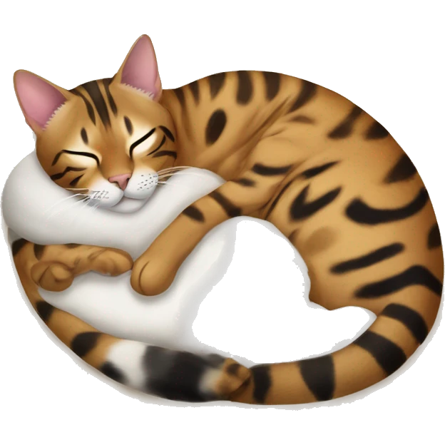 Two bengal cats sleeping like yin and yang emoji