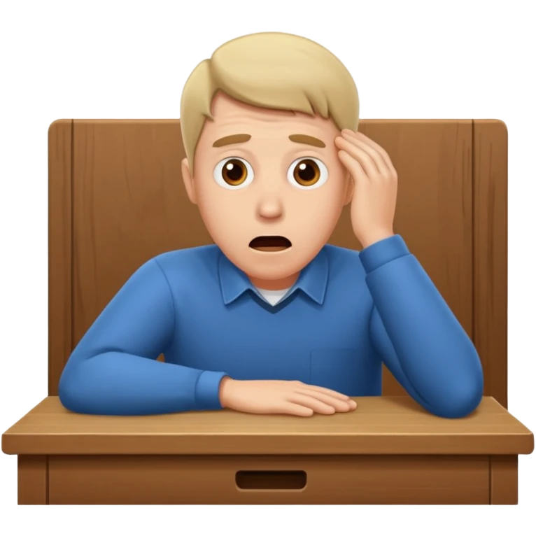 A white man sits at his desk in shock. emoji