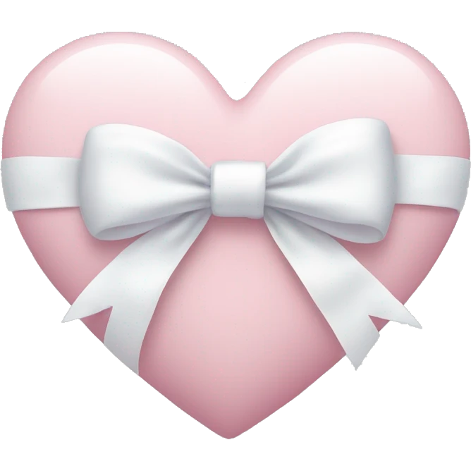 Pastel pink heart with white bow emoji