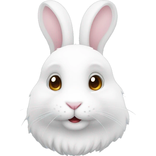 White cute rabbit head emoji