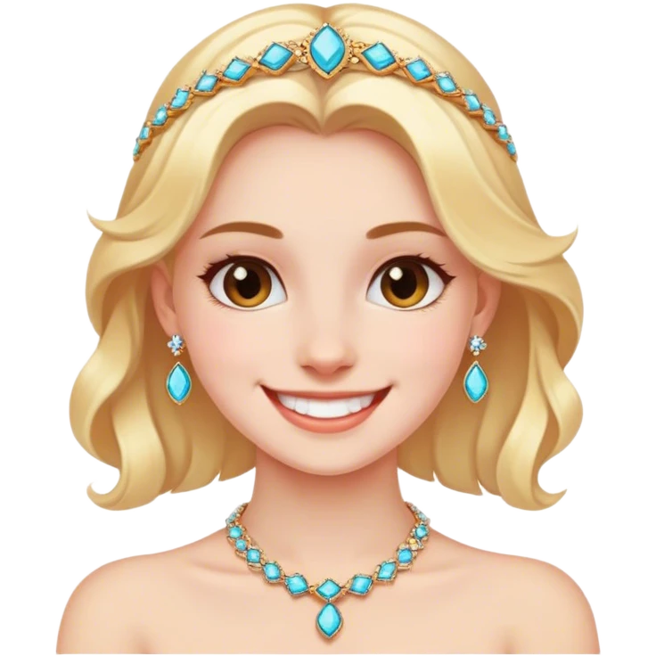 girl smiling with jewelry emoji