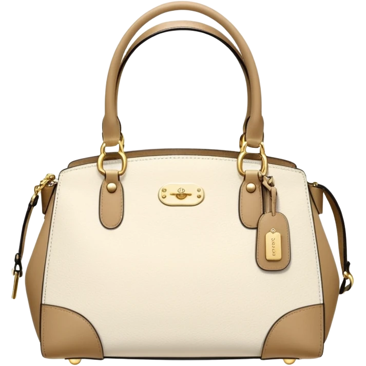 white beige coach handbag emoji