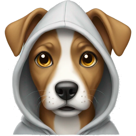 dog wearing a hoodie emoji