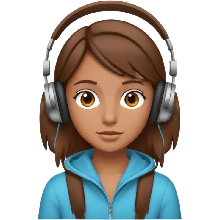 brown haired tan girl with headphones emoji