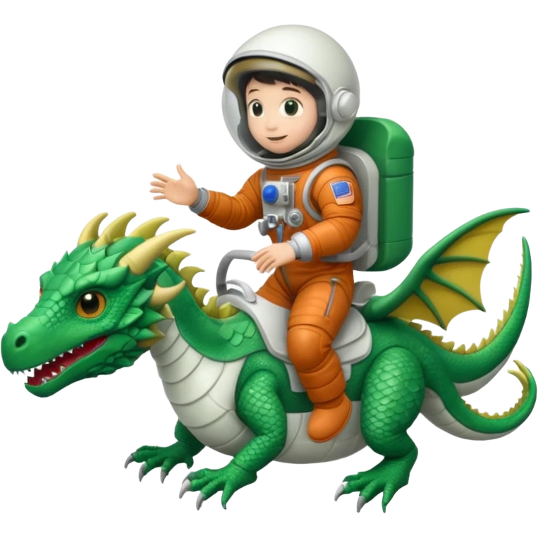 closed helmet astronaut riding dragon emoji
