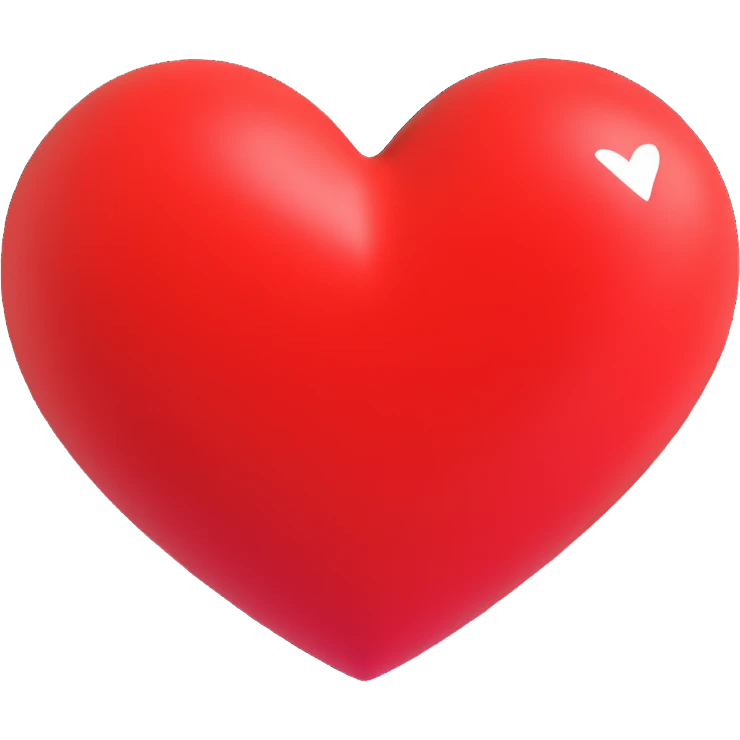 red heart with a shine 3D emoji emoji