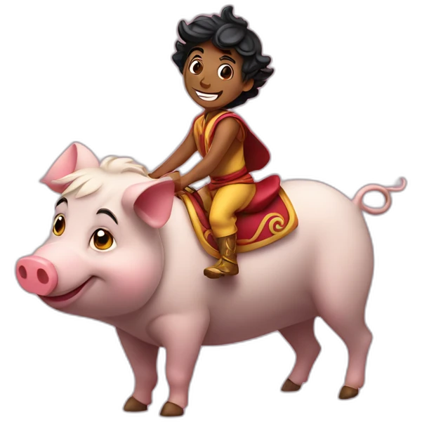Aladin riding pig emoji