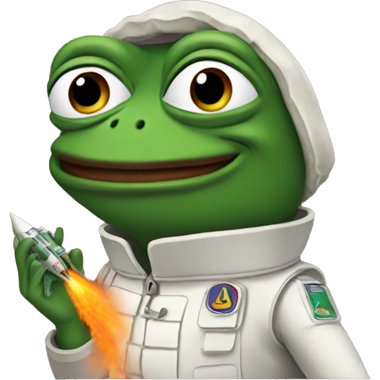 pepe with rocket emoji