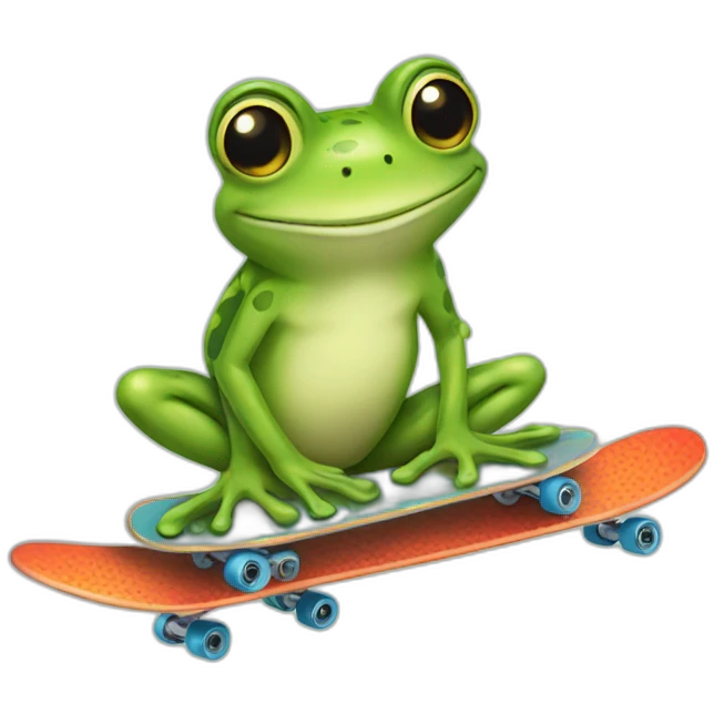 Frog with a Skateboard emoji