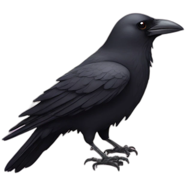 Crow with a Birthday cake emoji