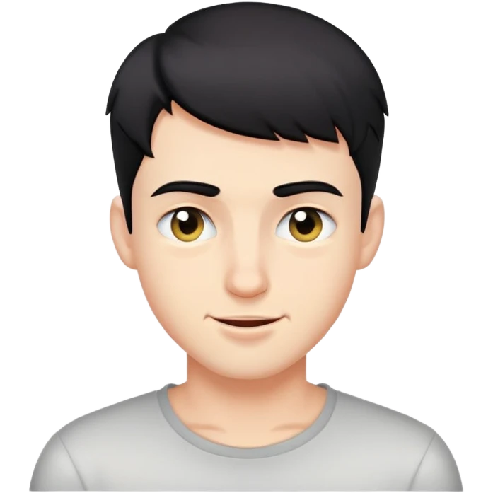 Short black haired male winking, young man with short black hair winking one eye emoji