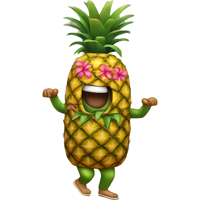 pineapple dancing hawaiian  emoji