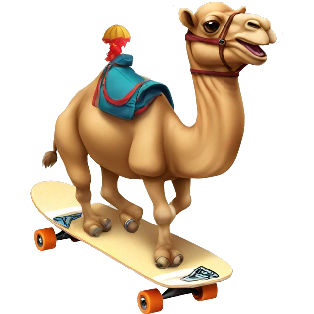 Camel riding skateboard  emoji
