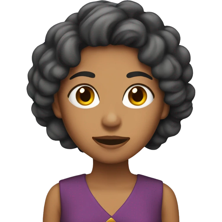 Mujer rizada con cara de asco  emoji