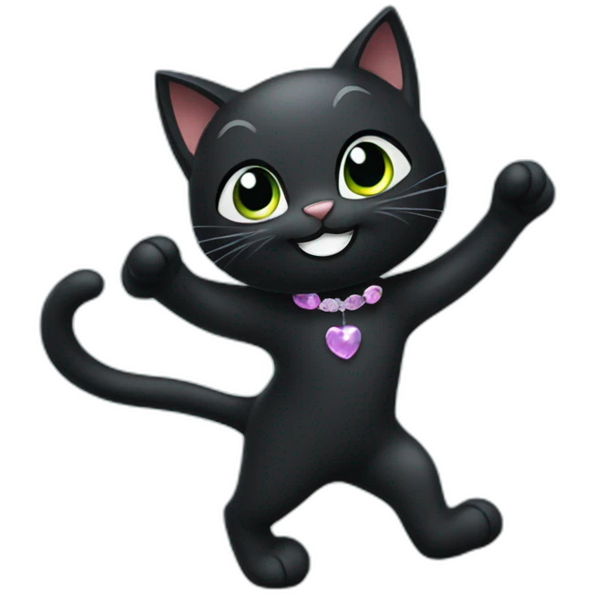 black cat danceing on ice emoji
