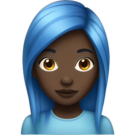 Darkskin girl with blue straight hair  emoji